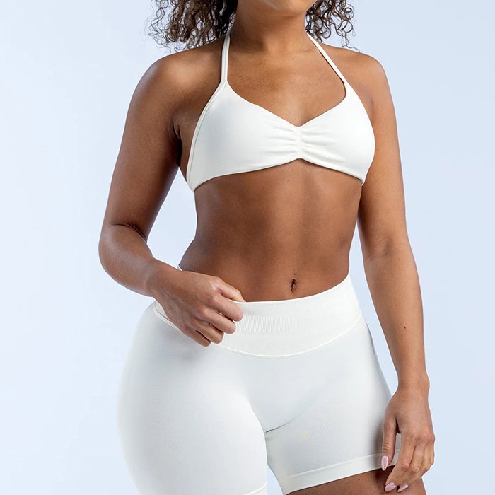 Seamless Sports Bra & Shorts Set – High-Waisted Activewear for Women