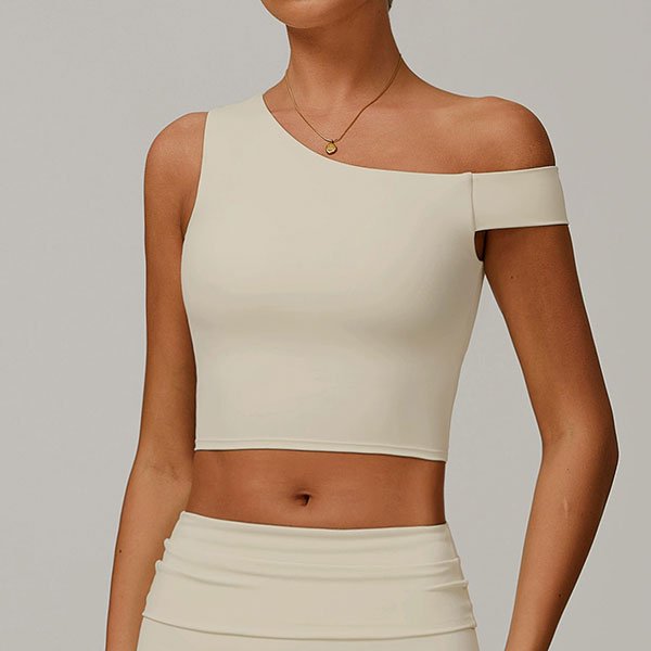 Asymmetric Off-Shoulder Crop Top -DBX9207