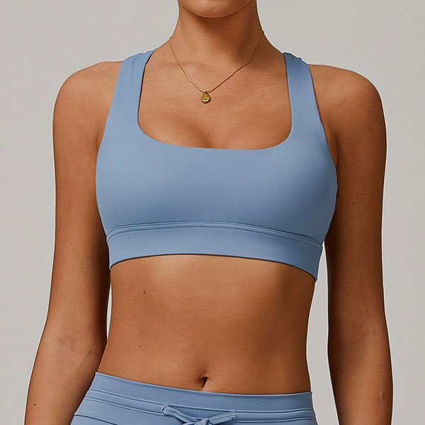 Square Neck Crossback Active Crop Top-DWX3012