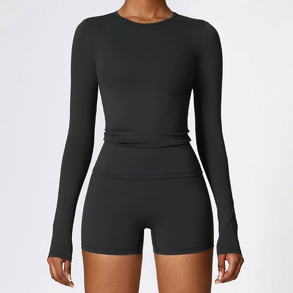 Cut & Sew Fitted Long Sleeve Performance Top-CCX8519
