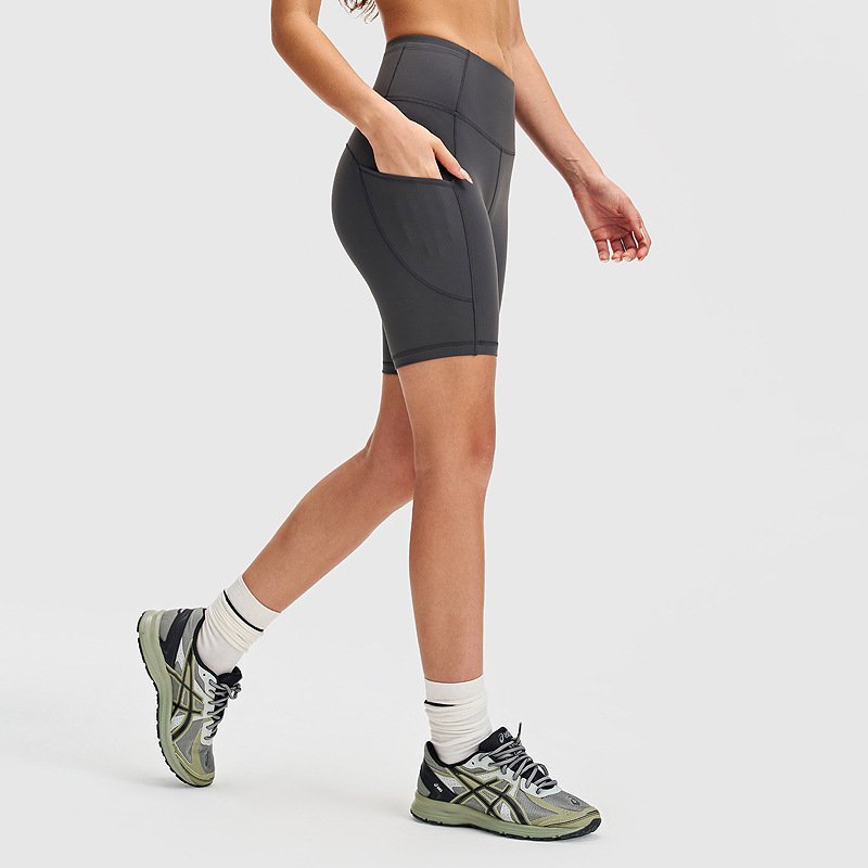 Women’s High Waist Biker Shorts with Side Pocket 8“