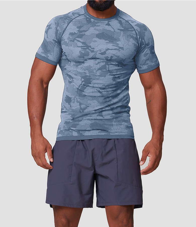 Men’s Compression Fit Camo Training Tee | Custom Activewear Supplier